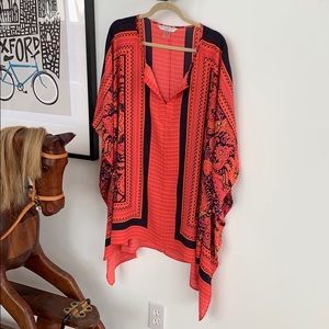 Bright happy poncho blouse 1X